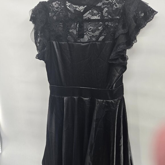 Killstar Gothic Dark Black Lace Bow Neck Wednesday Large - Picture 6 of 16